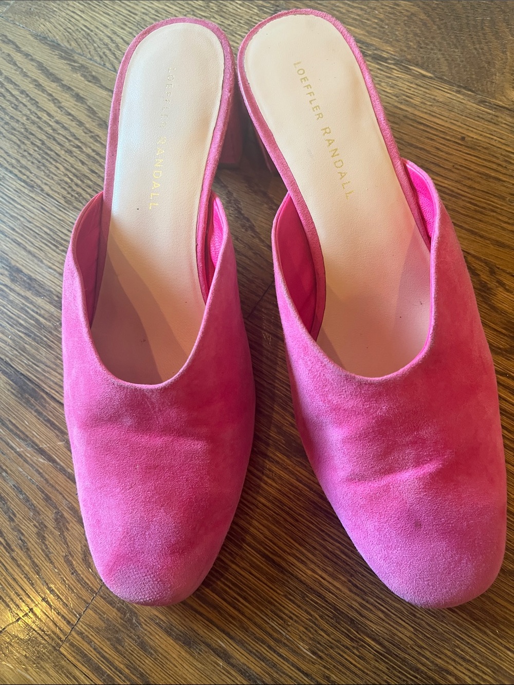 Loeffler Randall Hot Pink Suede Slide Mules 8